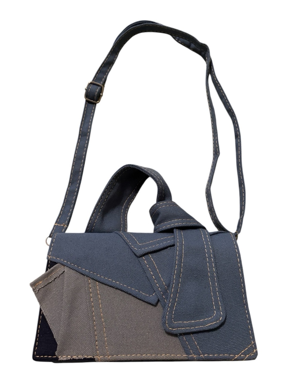 Denim patchwork mini crossbody NWOT